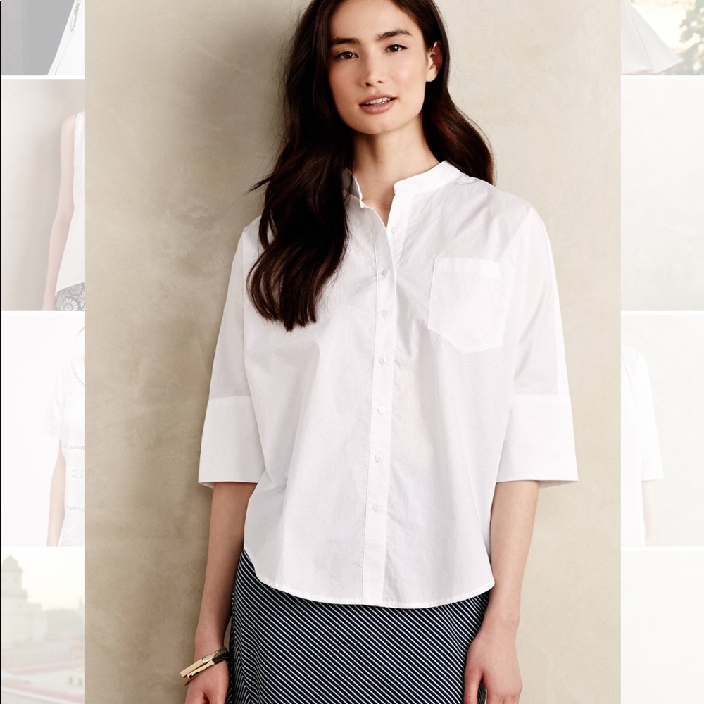 ANTHROPOLOGIE: Poplin Top